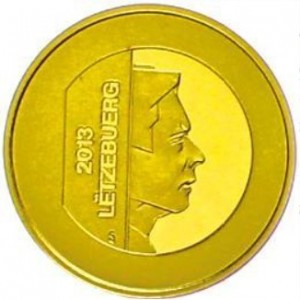 Аверс монеты Люксембург, 10 евро, 2013, Золотая леди