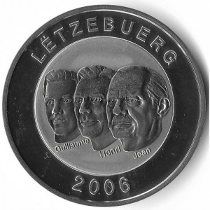 Аверс монеты Люксембург, 20 евро, 2006, 150 лет Государственному совету