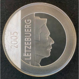 Аверс монеты Люксембург, 25 евро, 2005, Председательство Люксембурга в Европейском совете