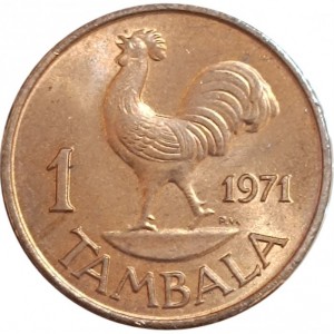 Реверс монеты Малави, 1 тамбала, 1971-1982
