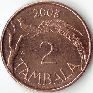 Реверс монеты Малави, 2 тамбалы, 2003