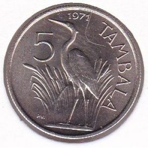 Реверс монеты Малави, 5 тамбал, 1971-1985