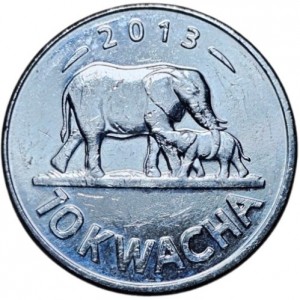 Реверс монеты Малави, 10 квач, 2012-2018
