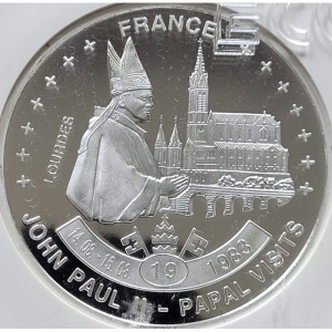 Реверс монеты Малави, 5 квач, 2005, 19-й папский визит - Франция