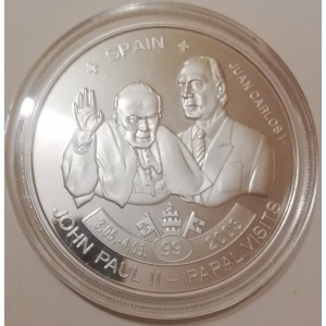 Реверс монеты Малави, 5 квач, 2011, 99-й Папский визит - Испания