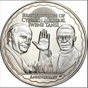 Реверс монеты Малави, 10 квач, 2008, 10-я годовщина беатификации Киприана Майкла Ивене Танси