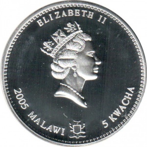 Аверс монеты Малави, 5 квач, 2005, Китайский гороскоп - год свиньи