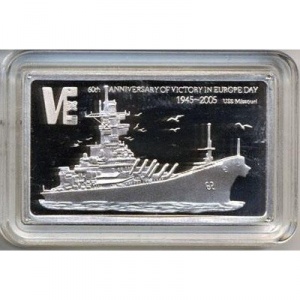 Реверс монеты Малави, 5 квач, 2005, 60 лет Победе - USS Missouri
