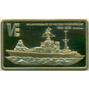 Реверс монеты Малави, 5 квач, 2005, 60 лет Победе - HMS Hood