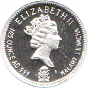 Аверс монеты Малави, 5 квач, 2006, Инвестиционные монеты мира - Монета Замбии со слоном