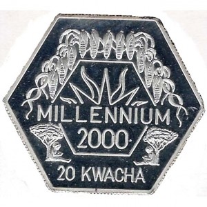 Реверс монеты Малави, 20 квач, 1999, Миллениум