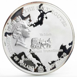 Аверс монеты Малави, 20 квач, 2009, Солевые маршруты: Рим - Мартинсикуро