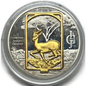 Реверс монеты Малави, 50 квач, 2008, Инвестиционная ювелирная коллекция - Газель