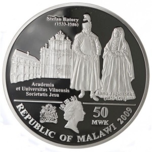 Аверс монеты Малави, 50 квач, 2009, Картины Яна Матейко - Прусская дань