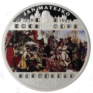 Реверс монеты Малави, 50 квач, 2009, Картины Яна Матейко - Прусская дань
