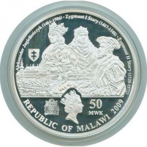 Аверс монеты Малави, 50 квач, 2009, Картины Яна Матейко - Станчик