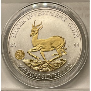 Реверс монеты Малави, 50 квач, 2010-2011, Серебряная инвестиционная монета - Спрингбок