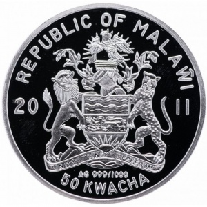 Аверс монеты Малави, 50 квач, 2011, С Новым Годом и рождеством