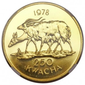 Реверс монеты Малави, 250 квач, 1978, Ньяла