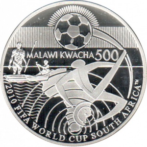 Реверс монеты Малави, 500 квач, 2010, Чемпионат мира по футболу 2010, ЮАР