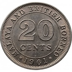 Реверс монеты Малайзия, 20 центов, 1954-1961