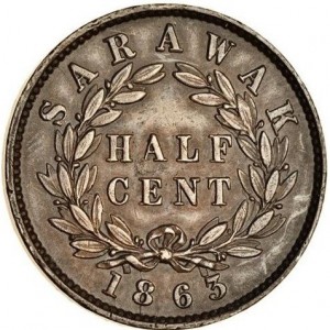 Реверс монеты Малайзия, ½ цента, 1863
