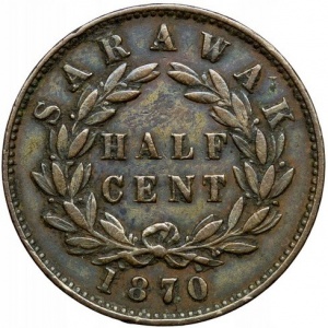 Реверс монеты Малайзия, ½ цента, 1870-1896