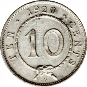 Реверс монеты Малайзия, 10 центов, 1920