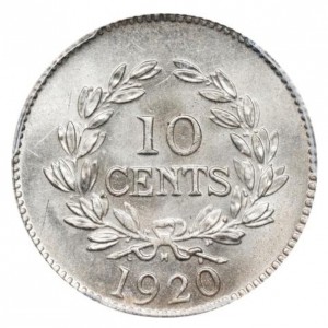 Реверс монеты Малайзия, 10 центов, 1920-1934