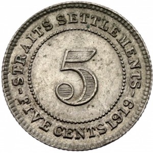 Реверс монеты Малайзия, 5 центов, 1918-1920