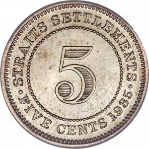 Реверс монеты Малайзия, 5 центов, 1926-1935