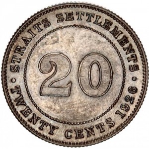 Реверс монеты Малайзия, 20 центов, 1926-1935