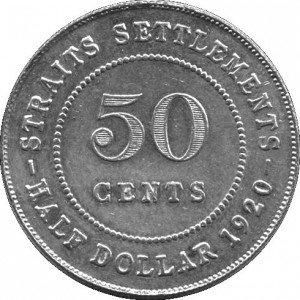 Реверс монеты Малайзия, 50 центов, 1920-1921