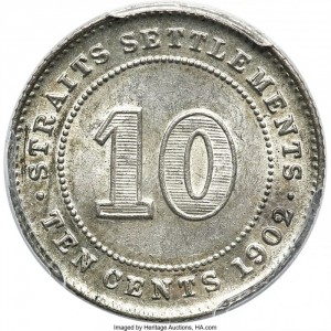 Реверс монеты Малайзия, 10 центов, 1902-1903