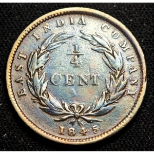 Реверс монеты Малайзия, ¼ цента, 1845