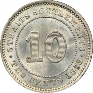 Реверс монеты Малайзия, 10 центов, 1871-1901