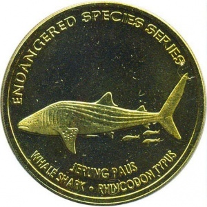 Реверс монеты Малайзия, 25 сенов, 2006, Вымирающие виды - Китовая акула