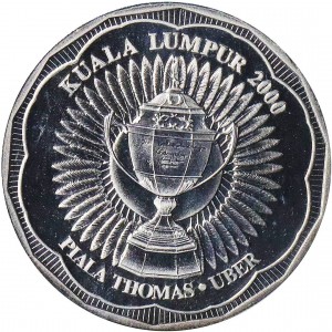 Аверс монеты Малайзия, 10 ринггит, 2000, Кубок Томаса и Убер