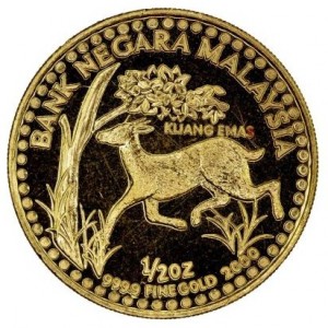 Аверс монеты Малайзия, 100 ринггит, 2000, Киджанг эмас