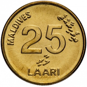 Реверс монеты Мальдивы, 25 лари, 2008