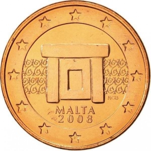 Аверс монеты Мальта, 5 евроцентов, 2008-2026