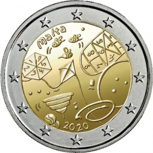 Аверс монеты Мальта, 2 евро, 2020, Игры