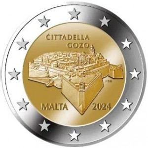 Аверс монеты Мальта, 2 евро, 2024, Мальтийские стены - Цитадель Гозо