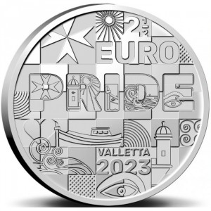 Реверс монеты Мальта, 2½ евро, 2023, Европрайд Мальта