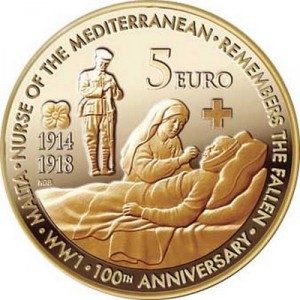 Реверс монеты Мальта, 5 евро, 2014, 100 лет началу Первой Мировой войны