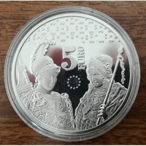 Реверс монеты Мальта, 5 евро, 2018, 10 лет введению евро на Мальте