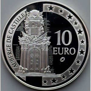 Реверс монеты Мальта, 10 евро, 2008, Архитектура - Кастильское подворье