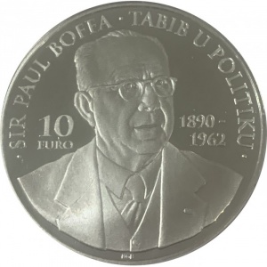 Реверс монеты Мальта, 10 евро, 2013, Сэр Пол Боффа