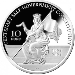 Реверс монеты Мальта, 10 евро, 2021, 100 лет собственному правительству