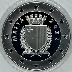Аверс монеты Мальта, 10 евро, 2022, 200 лет со дня рождения Луи Пастера